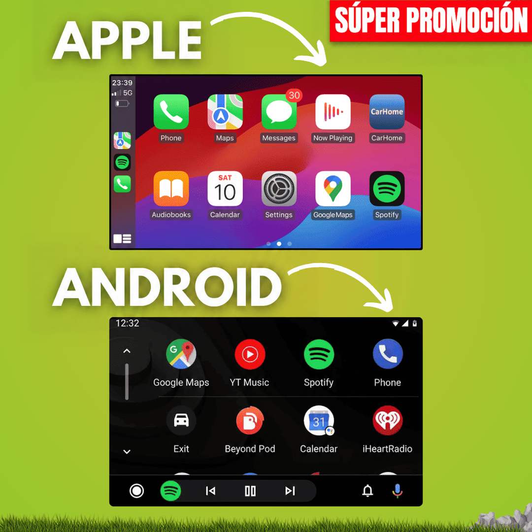 Pantalla para moto Carlega Bike compatible con Apple CarPlay y Android Auto