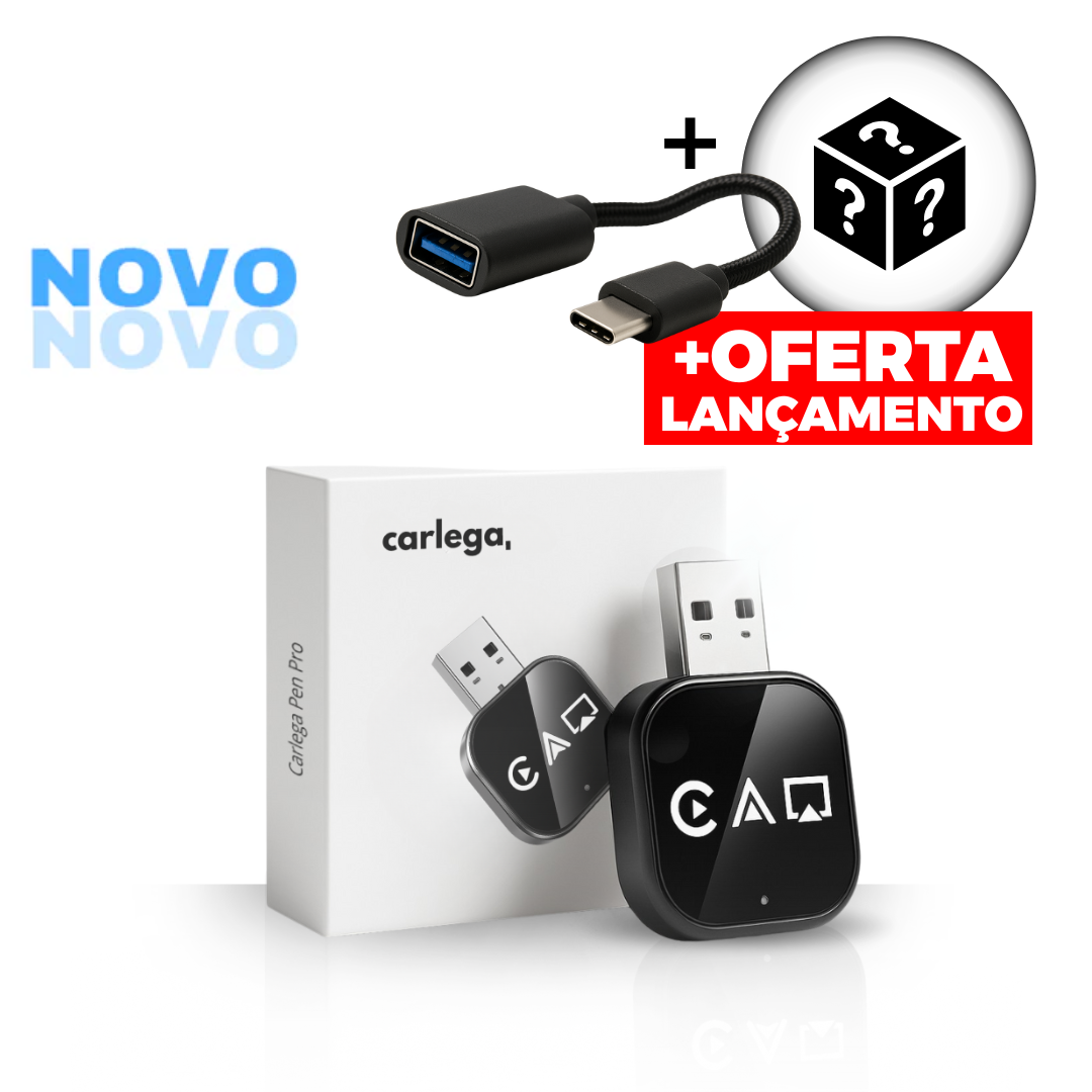 Pen PRO - Espelhamento, CarPlay e AndroidAuto Adaptador Sem fios