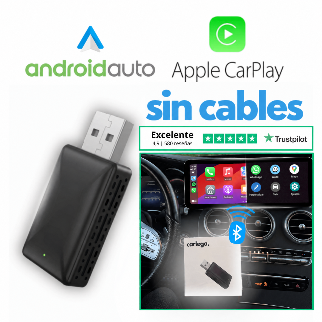 Adaptador Carlega Pen: Android Auto y Apple CarPlay sin cables, excelente en Trustpilot