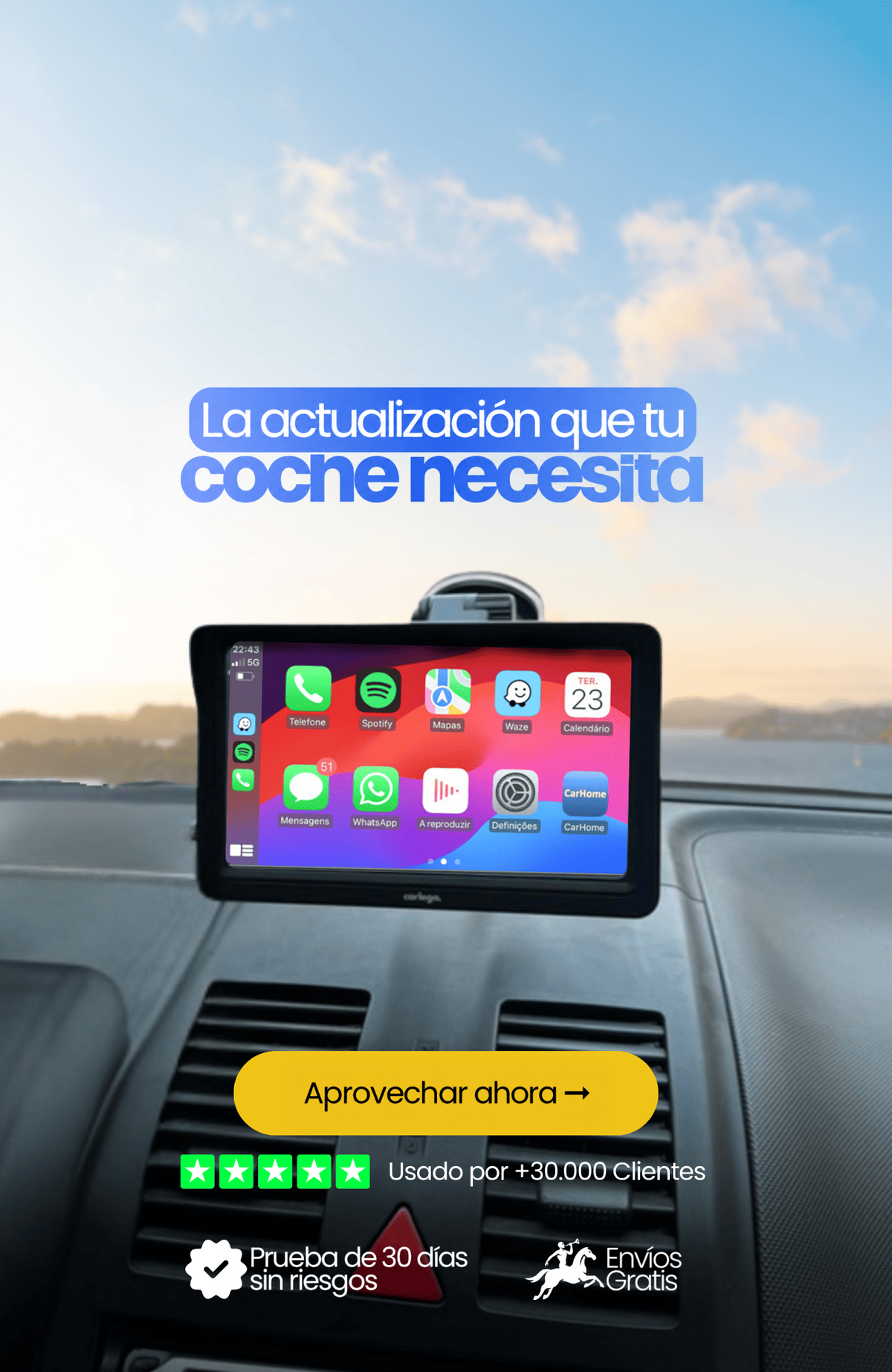 Pantallas CarPlay para coche Carlega: la actualización que tu coche necesita