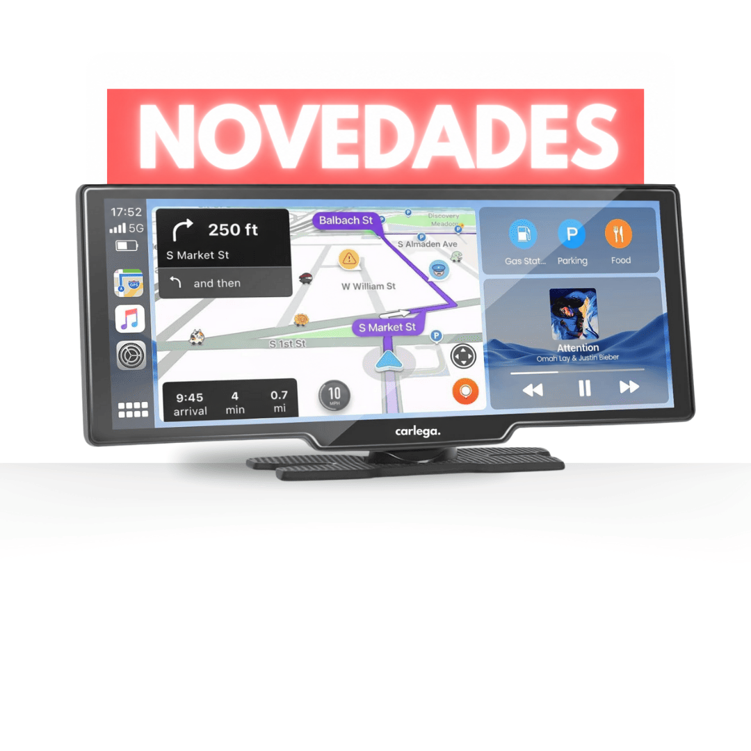 Novedades Carlega: pantalla CarPlay Carlega X con navegación