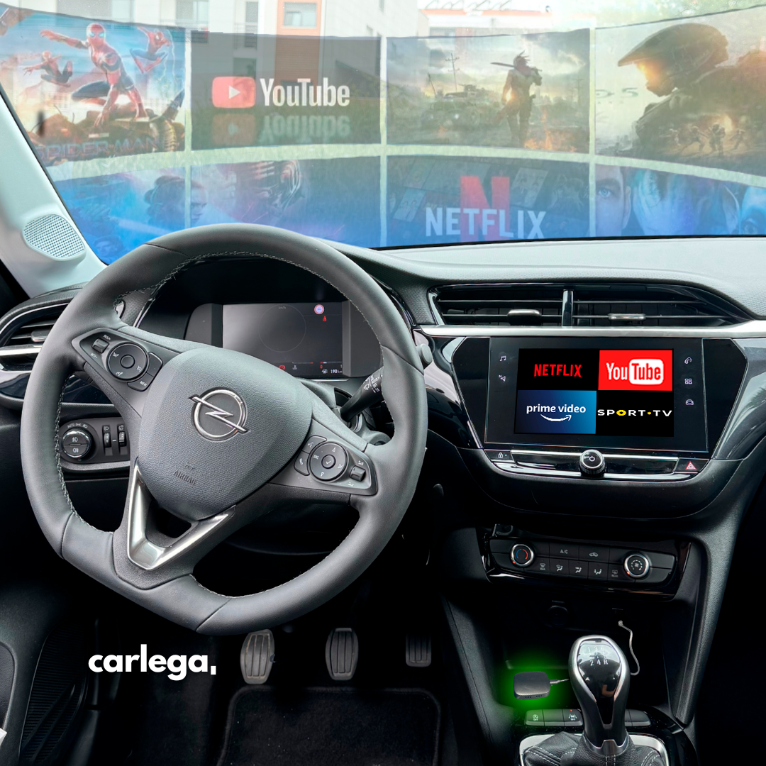 Smart Box Carlega en un Opel con Netflix, YouTube, Prime Video y Sport TV